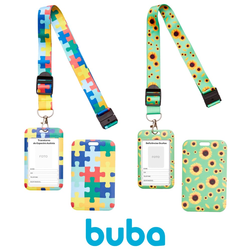 Crachá de Identificação Autismo TEA Buba Regulável