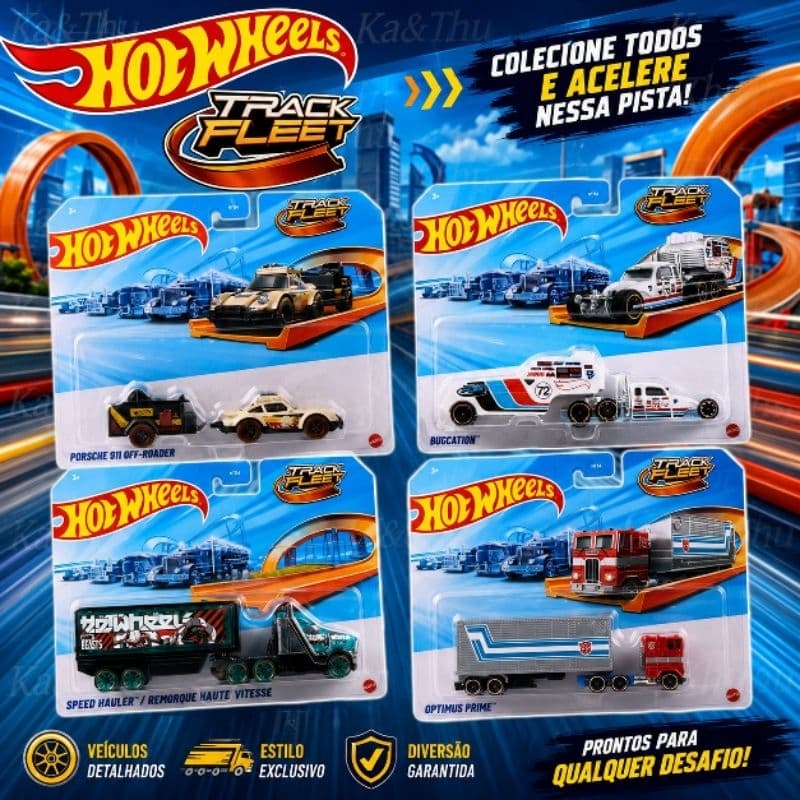 Hot Wheels Die-Cast Caminhões de Corrida - Mattel