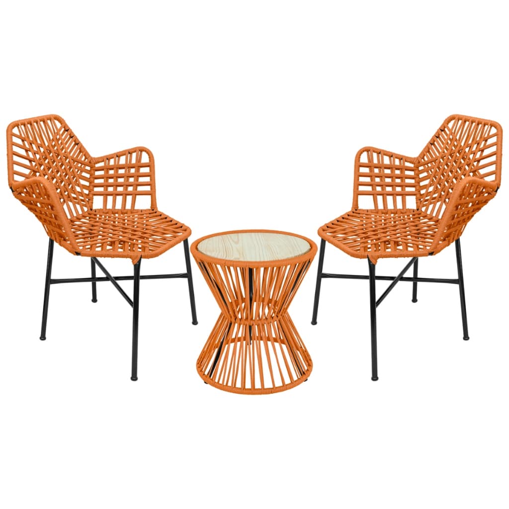 Kit 2 Cadeiras Tropicália Tricô Náutico + 1 Mesa Ampulheta  Para Área Externa, Piscina, Área Gourmet