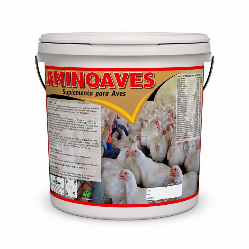Aminoaves Suplemento Vitamínico Mineral Probiótico para Aves