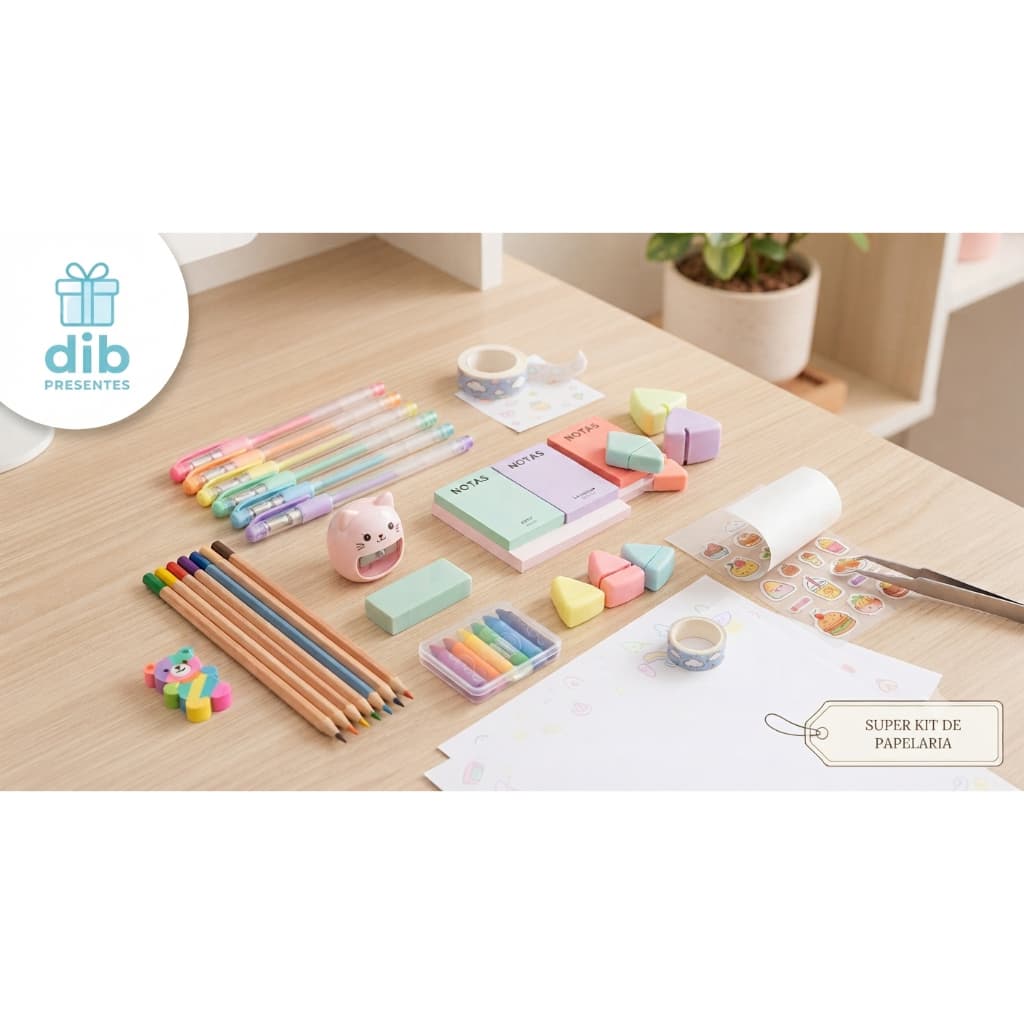 KIT SURPRESA PAPELARIA FOFA - KIT SURPRESA KAWAII