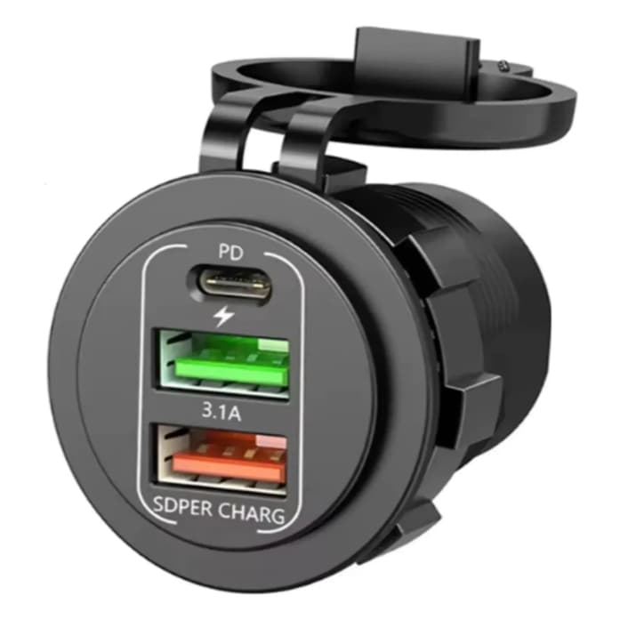 Tomada Carregador P/ Carro Tipo C E Usb Duplo Carga Rapida