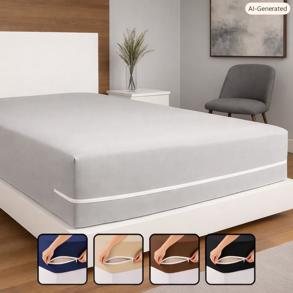 Capa de Colchão Solteiro Casal Queen King Solteirão Cama Box Com Zipper Malha em Gel 100% Poliester