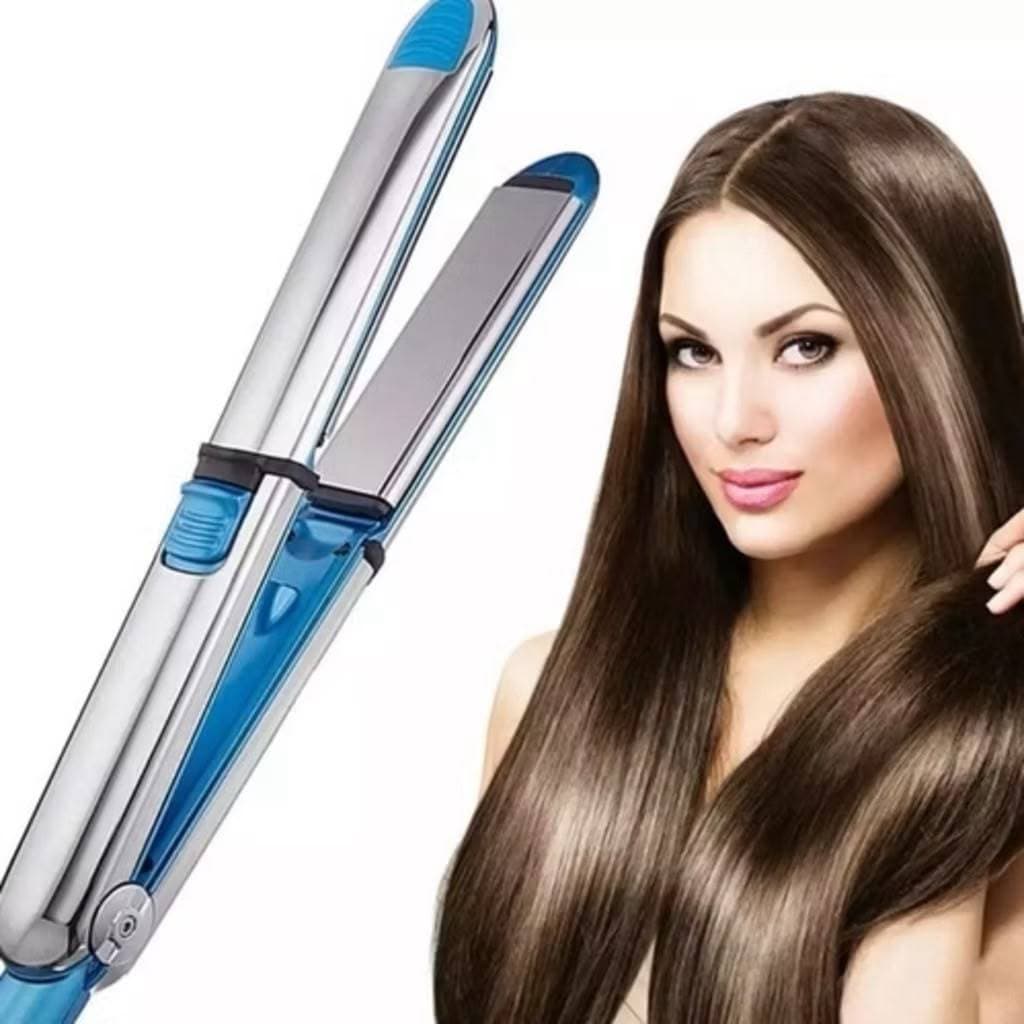Chapinha prancha de cabelo nano titanium optima 3000 alisa e modela faz cachos profissional - bivolt