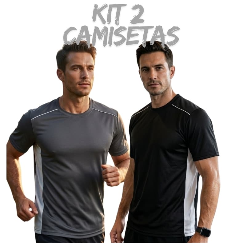 Kit 2 Camisetas Blusas DryFit Treino Academia Esportiva Slim Fitness Corrida Crossfit