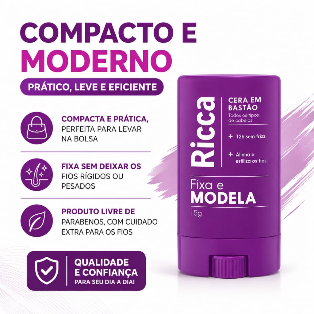 Cera Fixadora Bastão Ricca - 15g