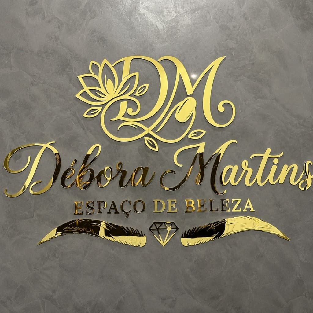 Logo em Acrílico Espelhado Letreiro 2mm Personalizado Logomarca Dourado Rosê