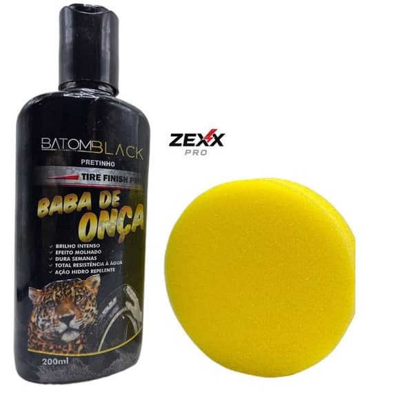 Pretinho Gel Brilho para Pneu Baba de Onça Batom Black 200ml