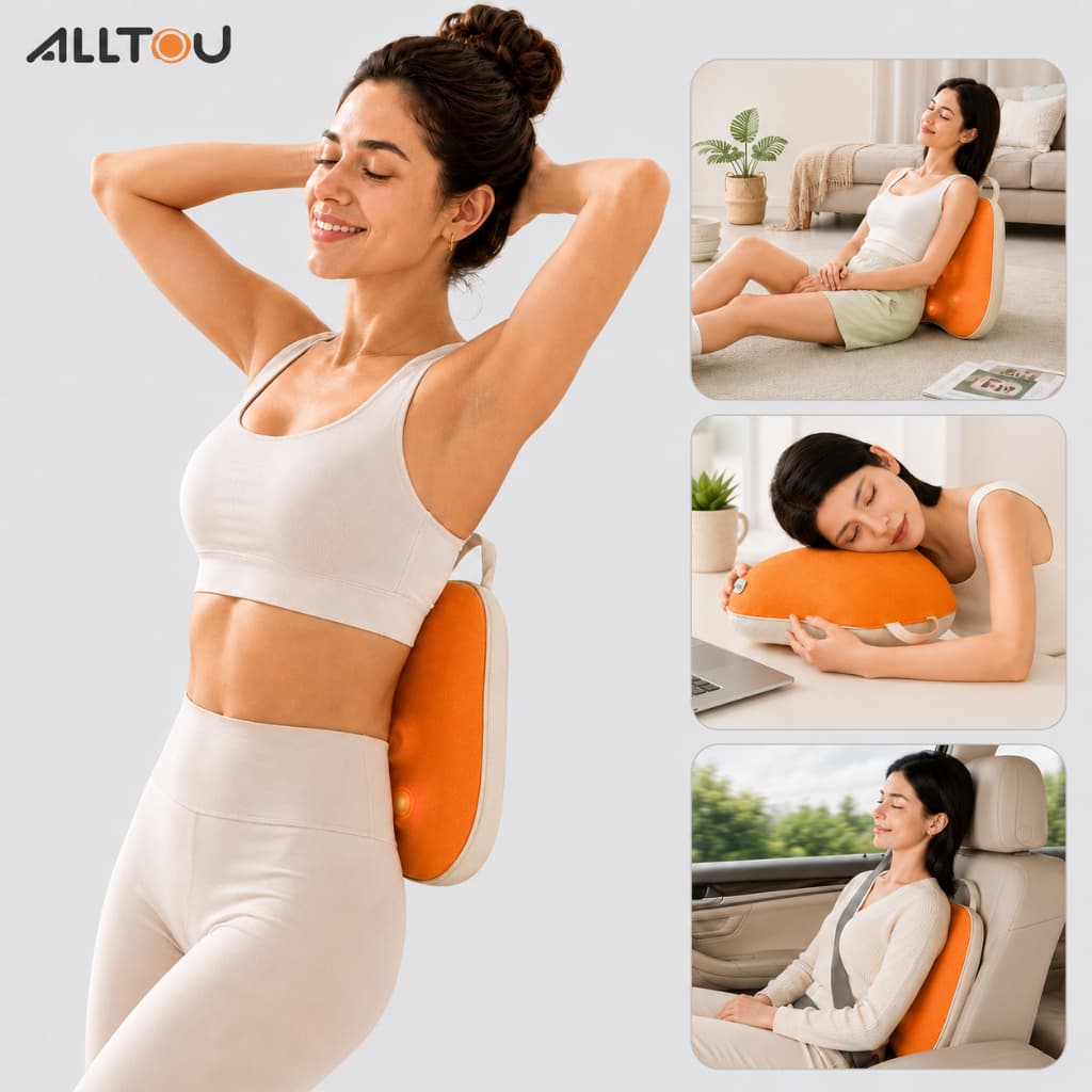 ALLTOU Waist massager, cervical spine and back massager automatic kneading birthday gift