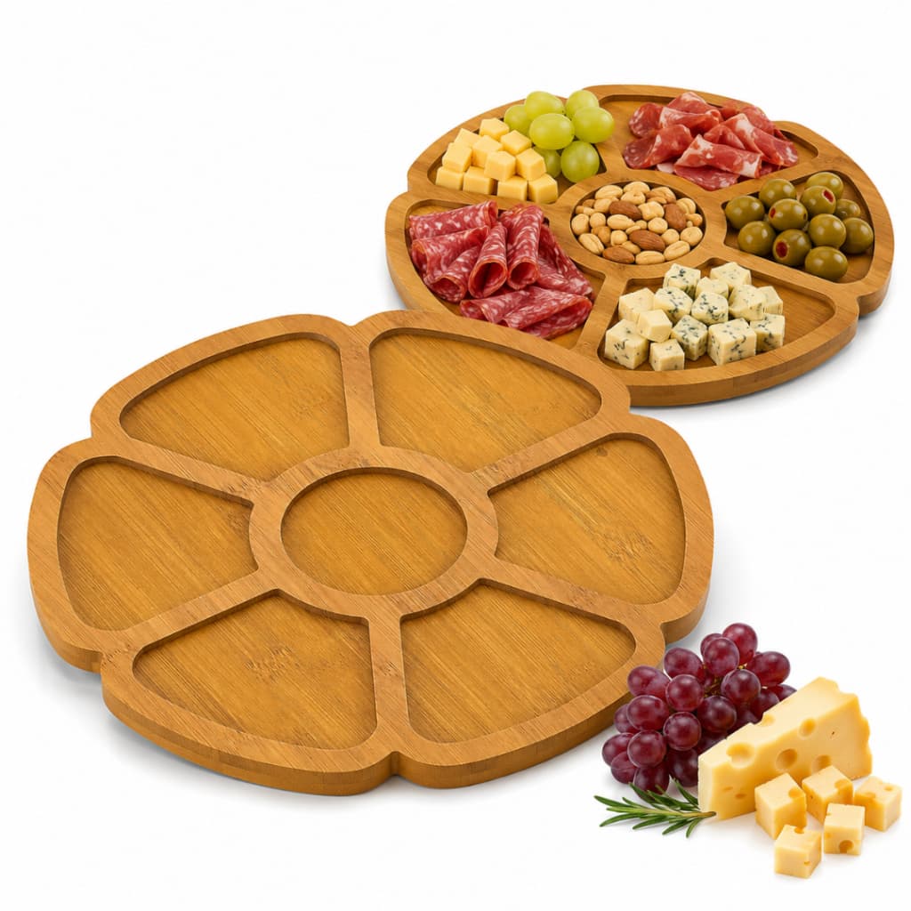 petisqueira flower tipo bambu MDF modelo para Frios e petisco mesa posta jantar petisqueira fondue tabua de petisco