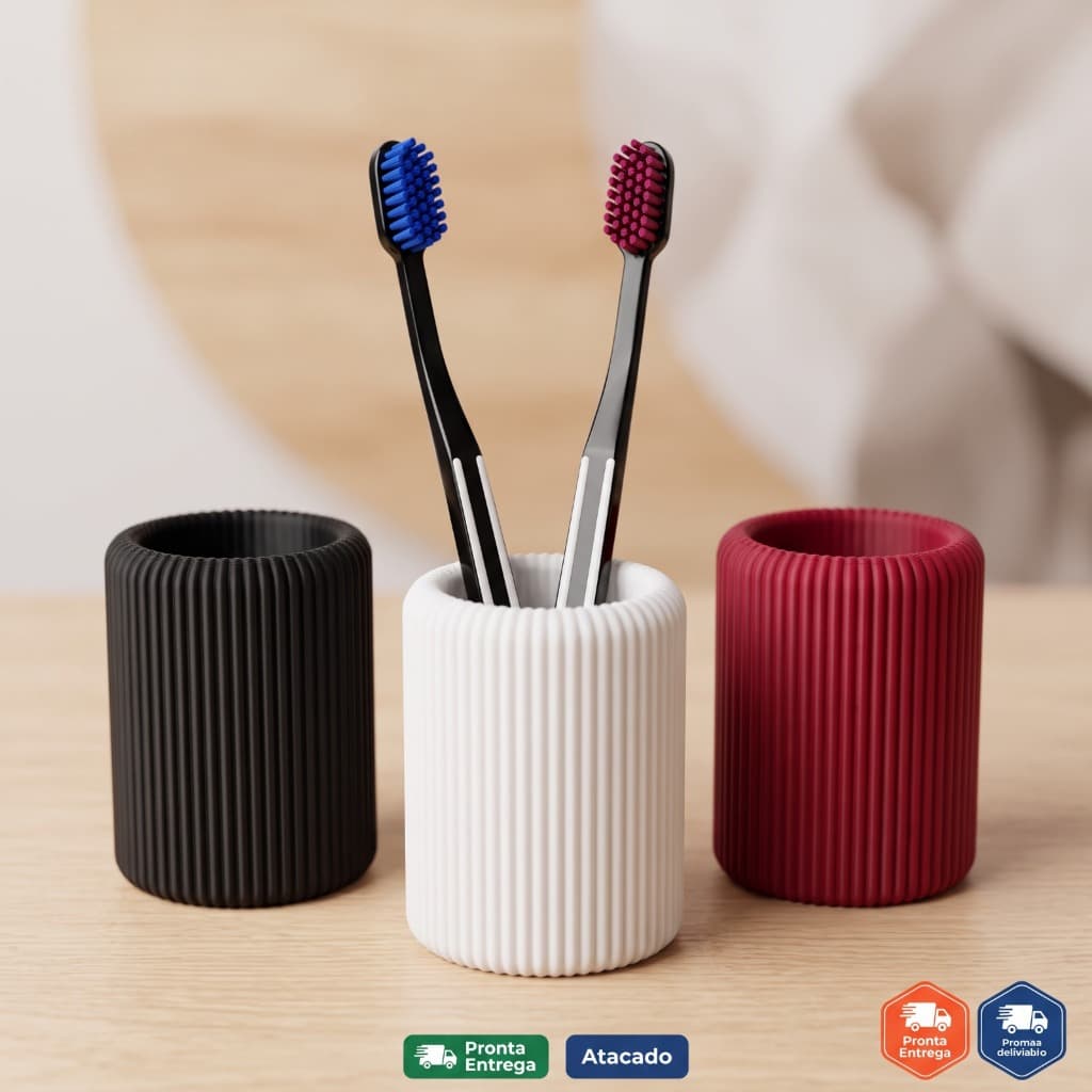 Porta Escova De Dente E Pasta Organizador Banheiro Minimalista