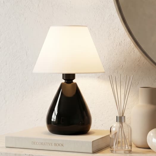 Abajur Luminária Gota de Cerâmica com Cúpula Decoração Sala Quarto Escritório