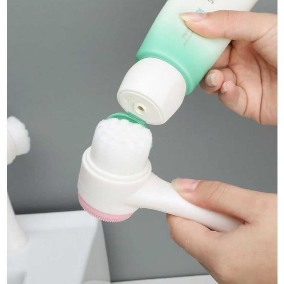 Escova Limpeza Facial 2 Em 1 Remove Sujeira Oleosidade Massagem Dupla Face