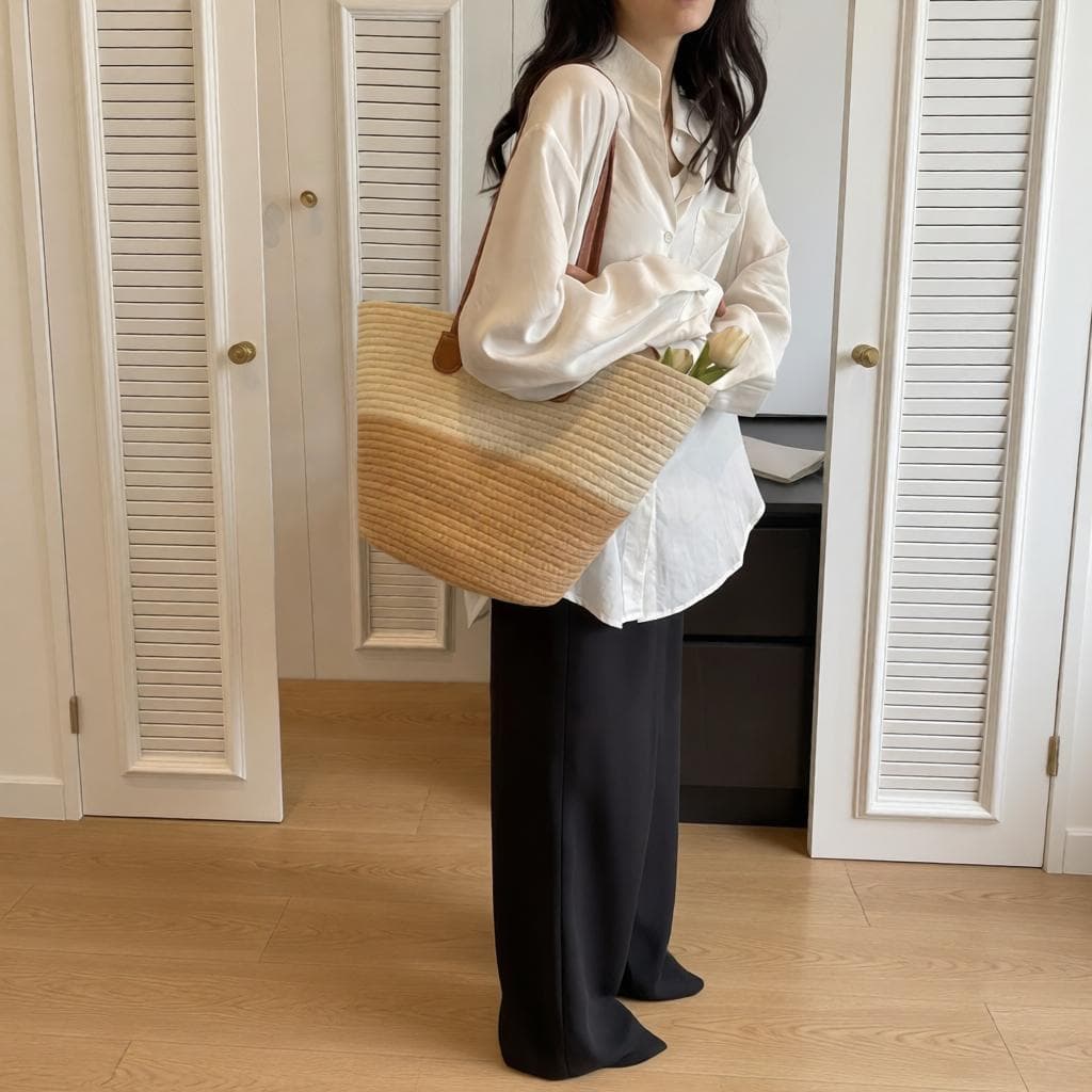 Bolsa de palha de grande capacidade para férias casuais praia portátil nova moda bolsa ombro tecida bolsa de palha praia