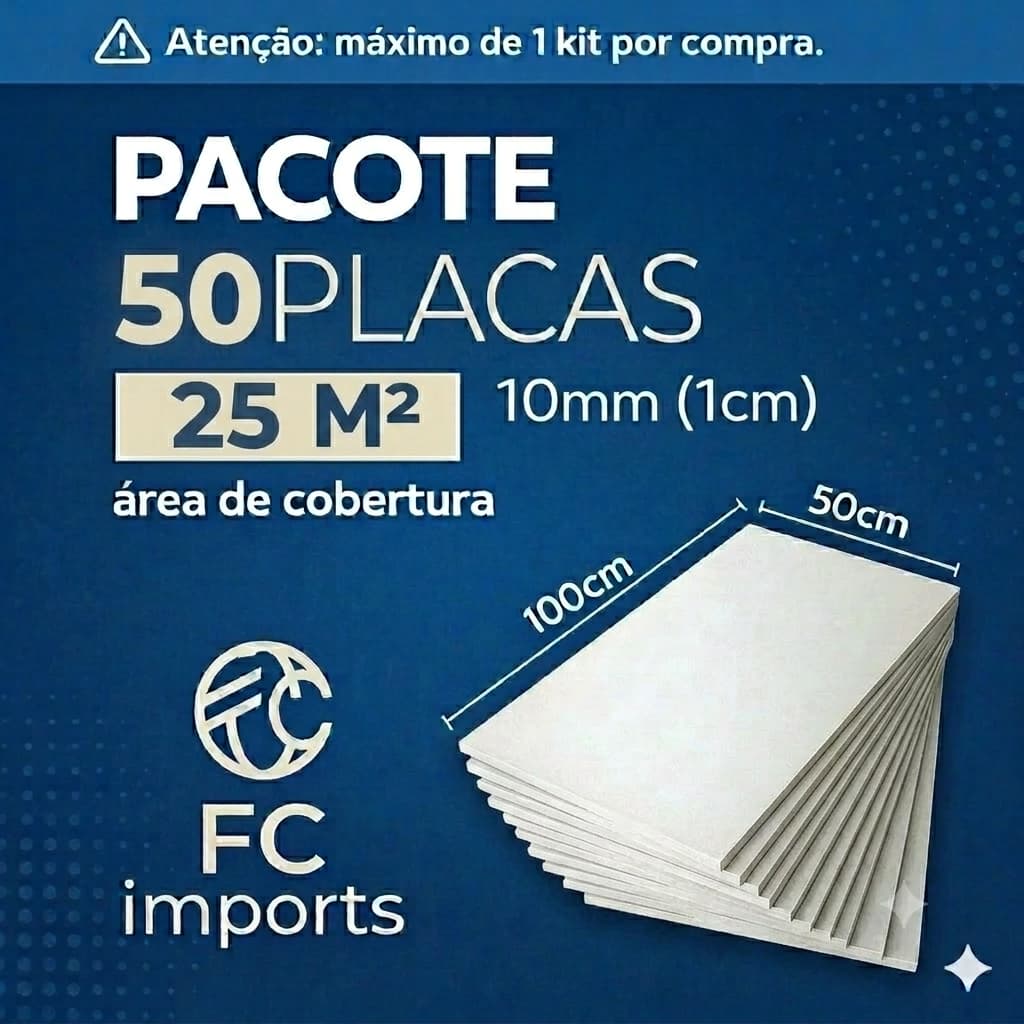 KIT 50 PLACAS DE FORRO EPS ANTICHAMAS COM 1 CM DE ESPESSURA - TÉRMICO - ANTICHAMAS - FORRO - PAREDE