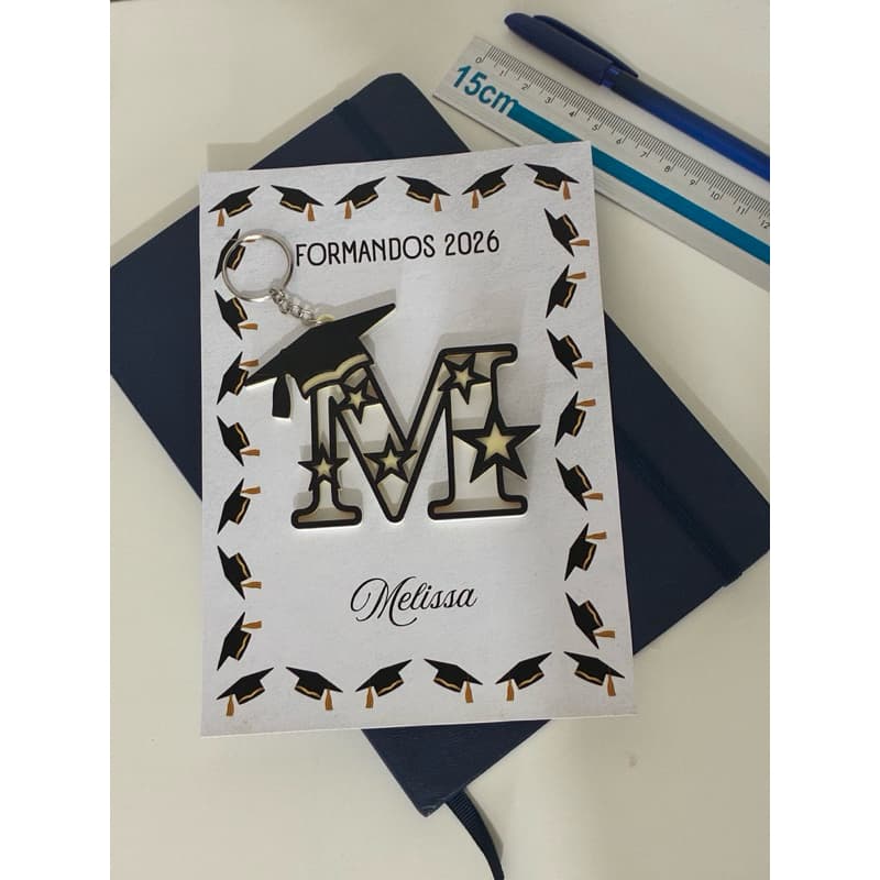 🎓 Chaveiro de Formatura Personalizado com Inicial | Impressão 3D | Presente para Formandos