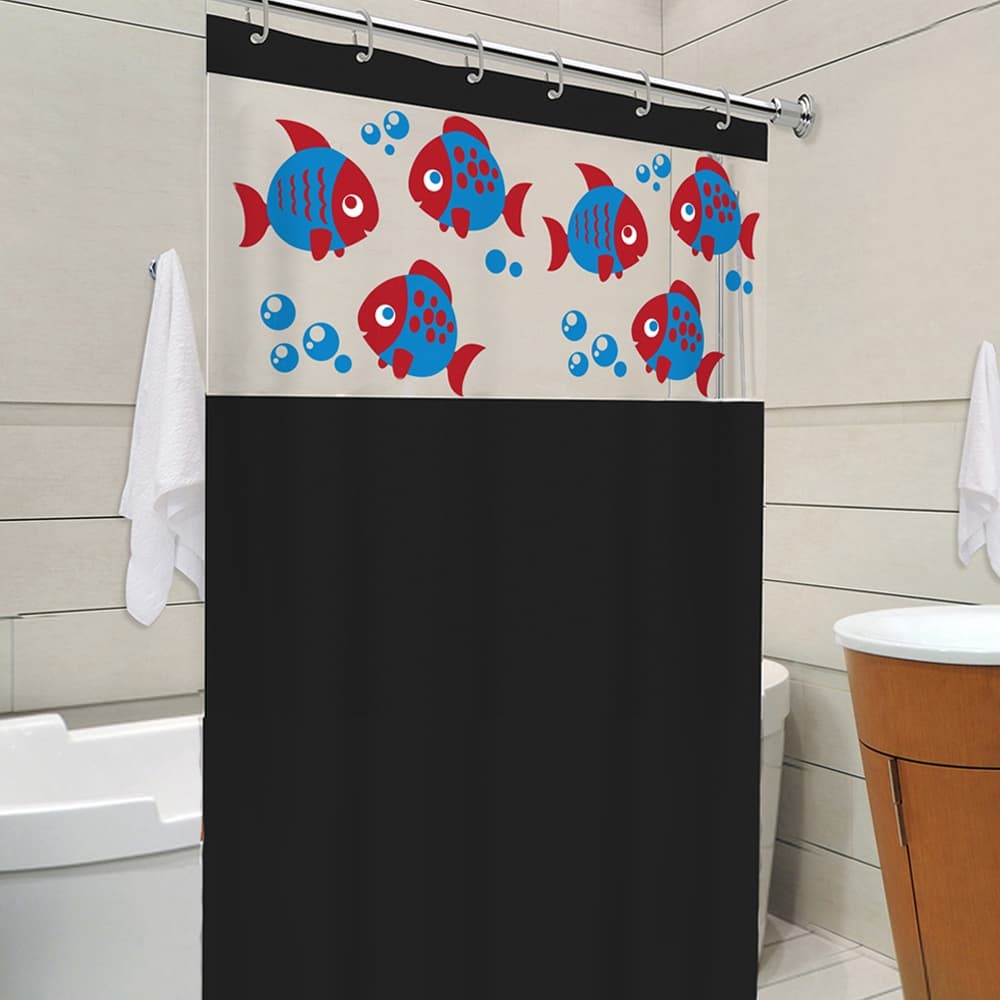 Cortina para Box de Banheiro Impermeável Antimofo C/Visor Aquário .Compre e ganhe 3 Tocas para Banho