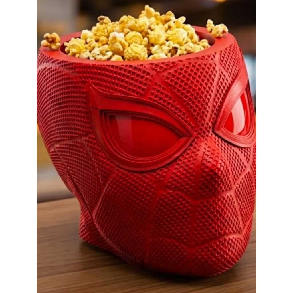 🍿 Tigela de Pipoca e Doces Inspirada no Herói Aranha – Impressão 3D Premium