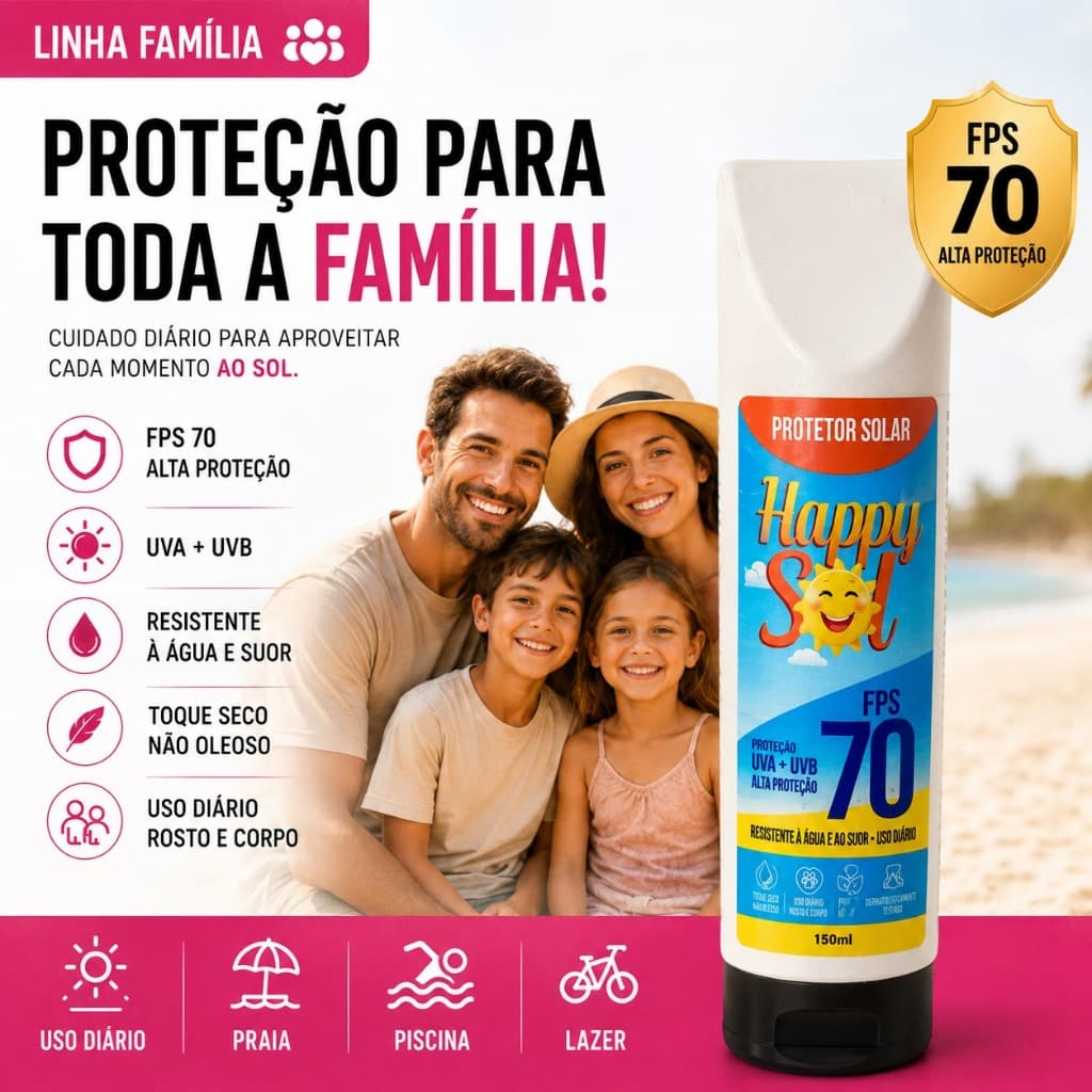 ANTISSINAIS, PROTETOR SOLAR, FPS 70, 150 ML, ROSTO E CORPO,TOQUE SECO, RESISTENTE A AGUA