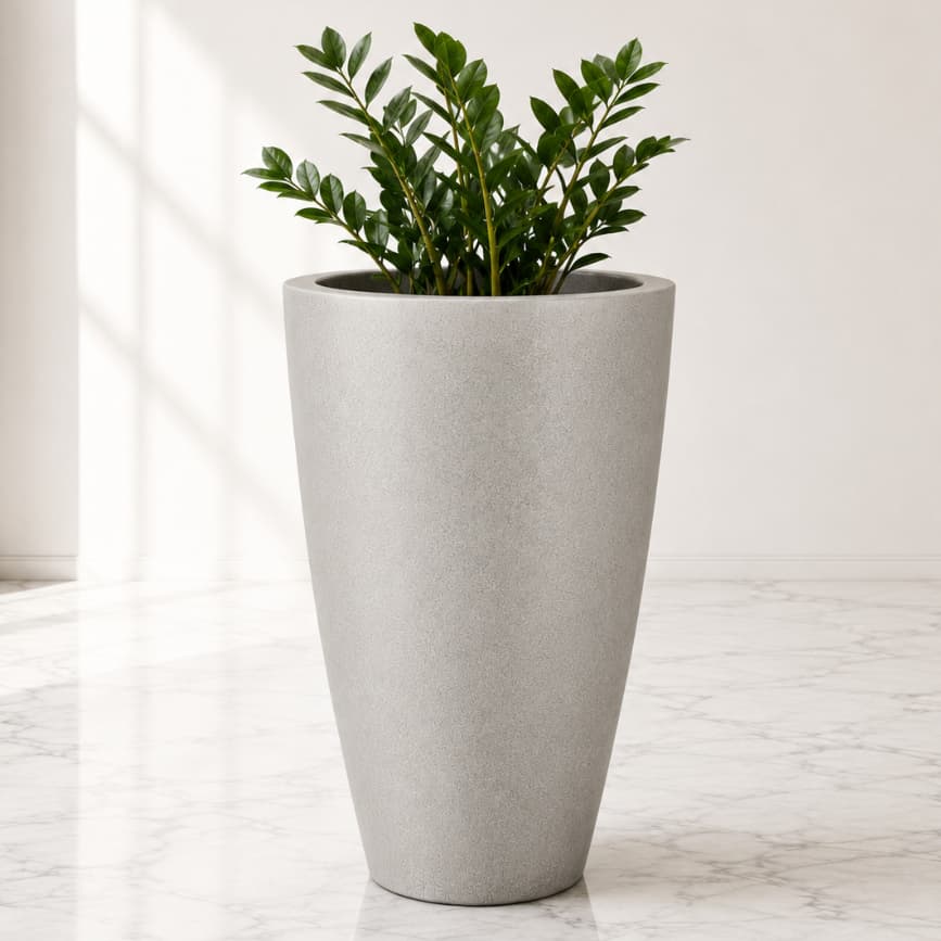 Vaso Decorativo Ibiza Bojo Slim 62x31 Grande Luxo Moderno para Plantas em Polietileno
