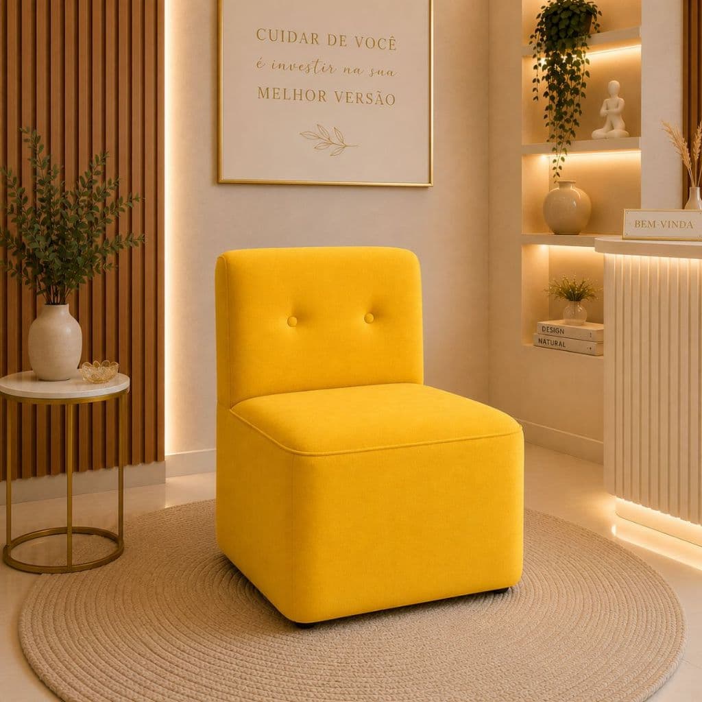 Poltrona Orgânica Margô Suede Estofada Design Contemporâneo