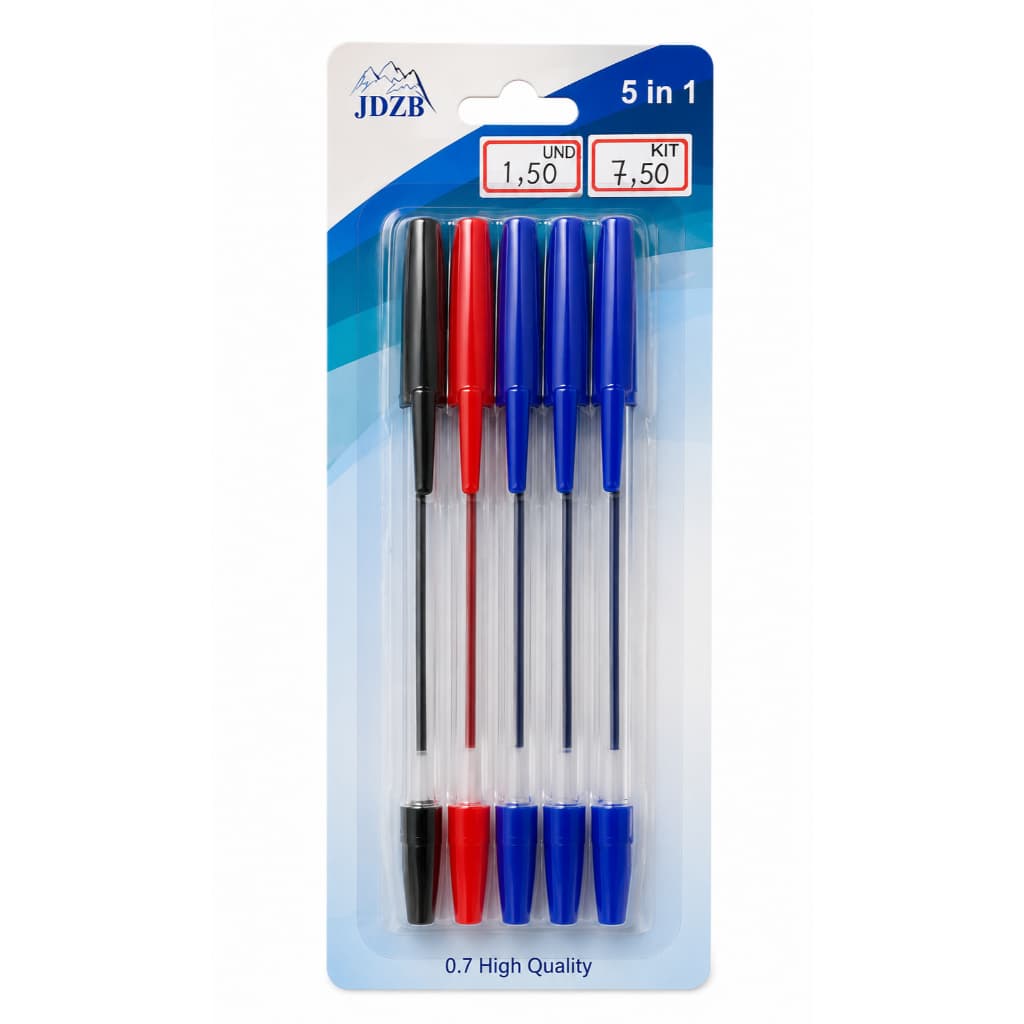 Kit de canetas básicas com ponta 0.7