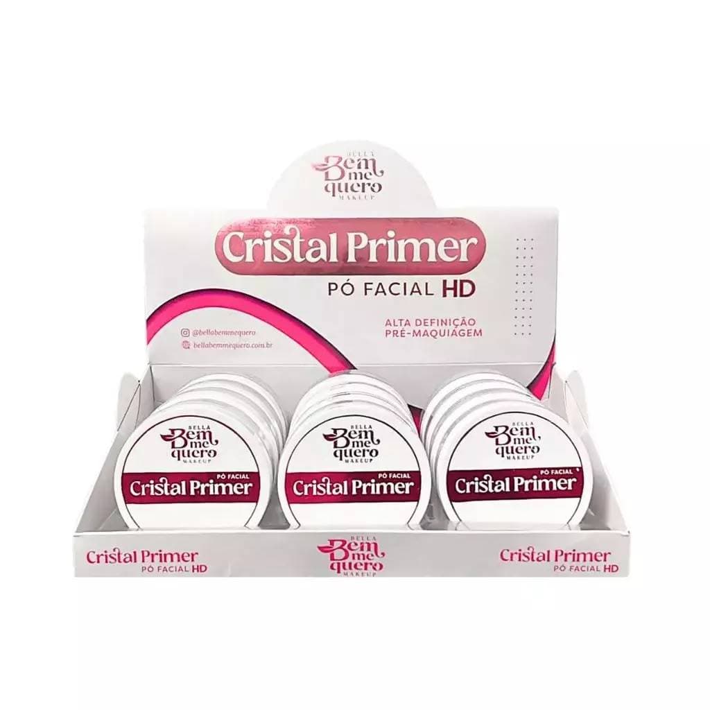 Pó Solto translucido facial HD Cristal Primer, Acabamento natural Pré ou Pós maquiagem,  Bella Bem Me Quero 10g