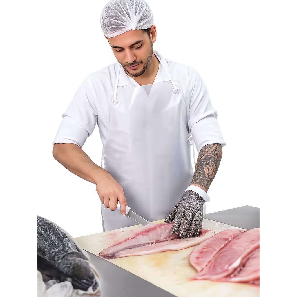 Avental Vinil Sem Dobra, Transparente Impermeável com Ilhós Cordão AjustávelCozinha Açougue Peixaria