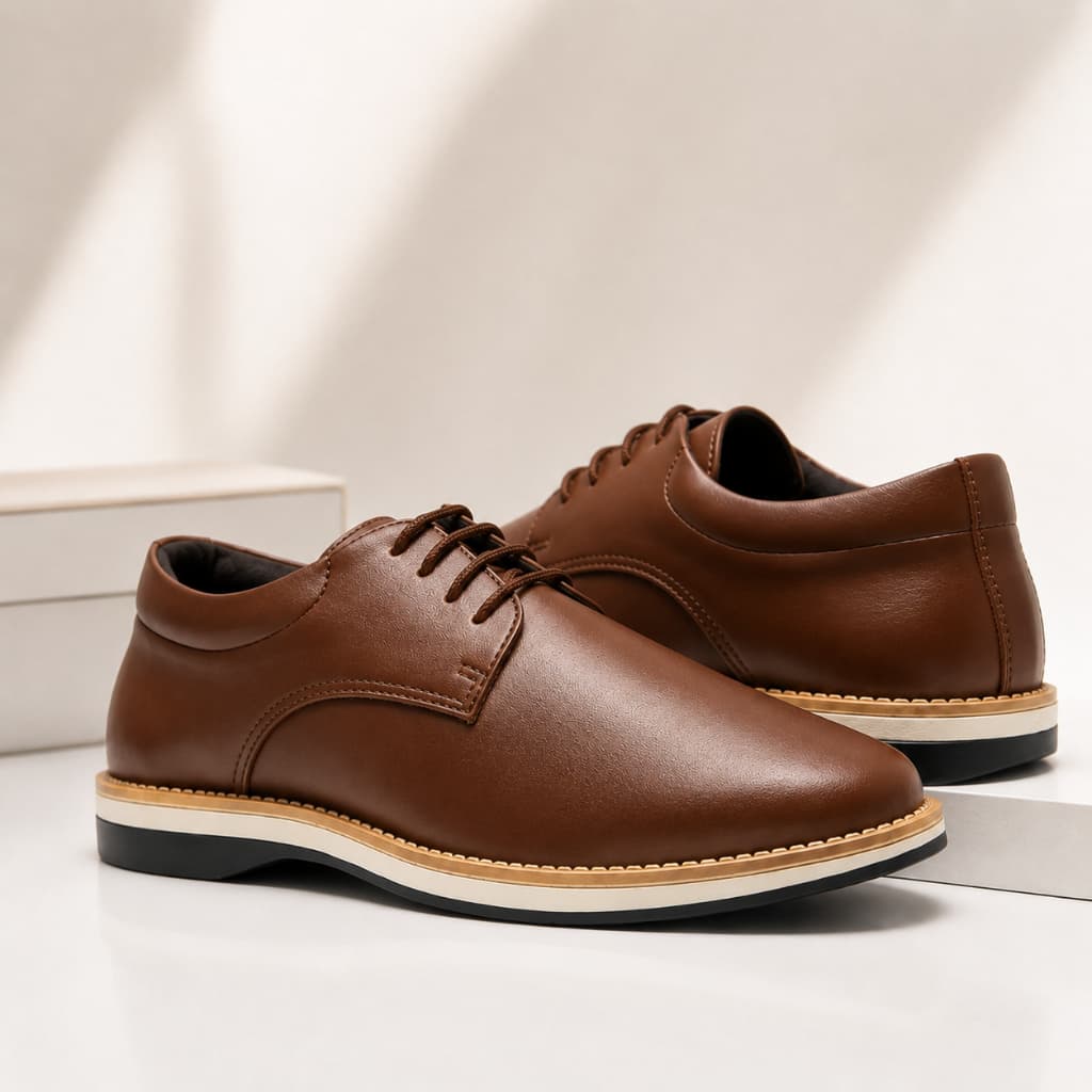 Sapato Social HAVANA Casual Oxford Improvizzo Elegância  Modernidade Plus Alta Qualidade Sapato Marrom/Cafe