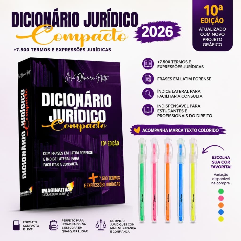 Dicionário Jurídico Compacto 2026 + marca texto