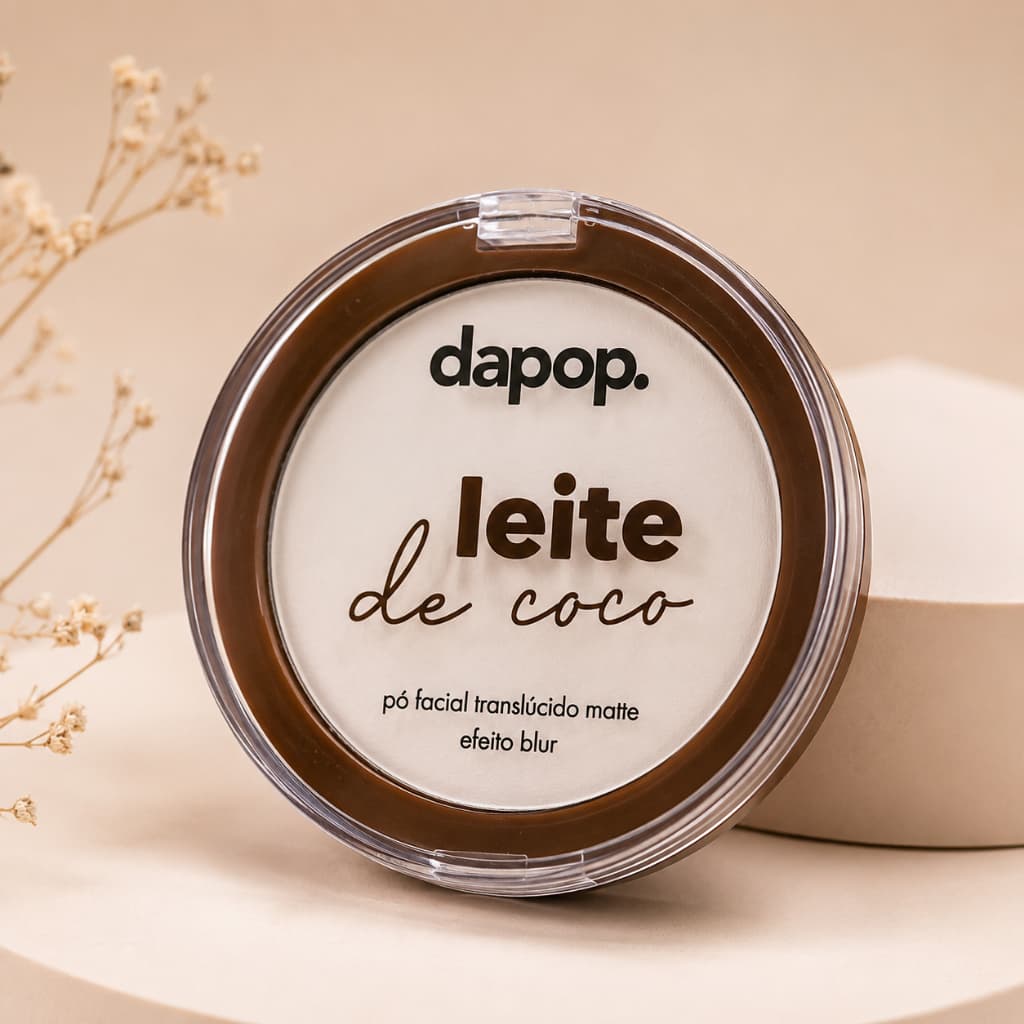 Pó Facial Translúcido Matte Dapop – Leite de Coco | Efeito Blur