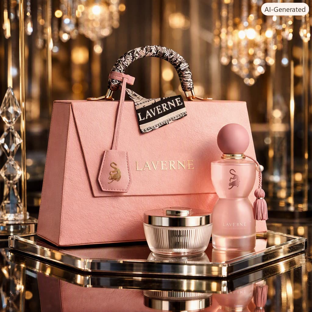 Kit Perfume Laverne Sence com  Feminino 75ML + Perfume em Pó + Bolsa Perfume da Georgina Rodrigues