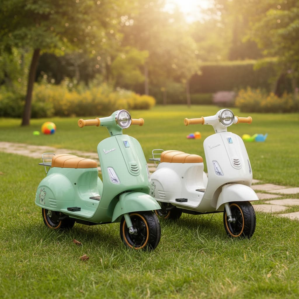 Moto Scooter Triciclo Elétrica Tres Rodas  Pedal Marcha Reversa Recarregável Luzes LED Som Embutido