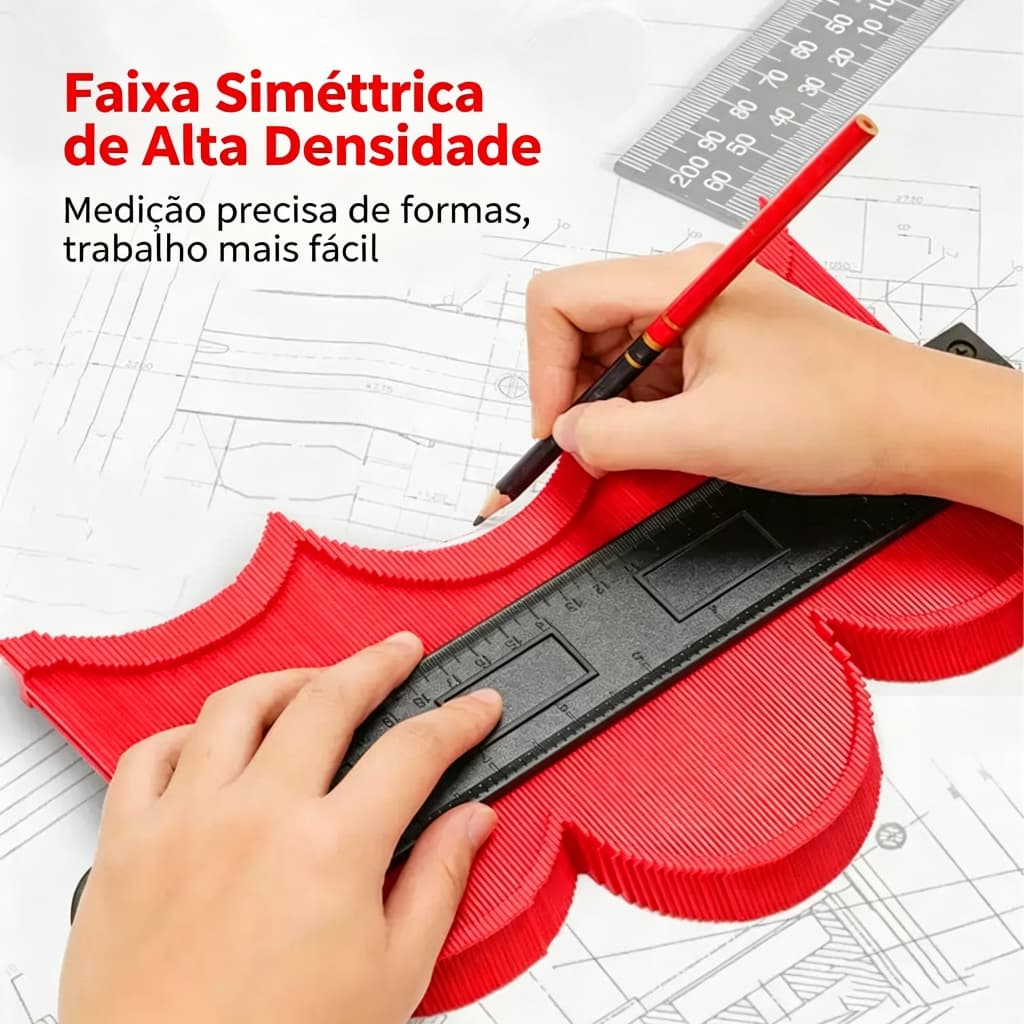 Multifuncional Contour Ruler Picker Kit Modelador Medidor Ferramenta 12cm e 25cm Para Contorno Irregulares Quinas Pisos