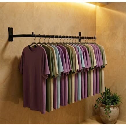 Arara De Roupas para Parede 1Metro Cabide Parede Reto Com Parafuso e Buchas Instalação