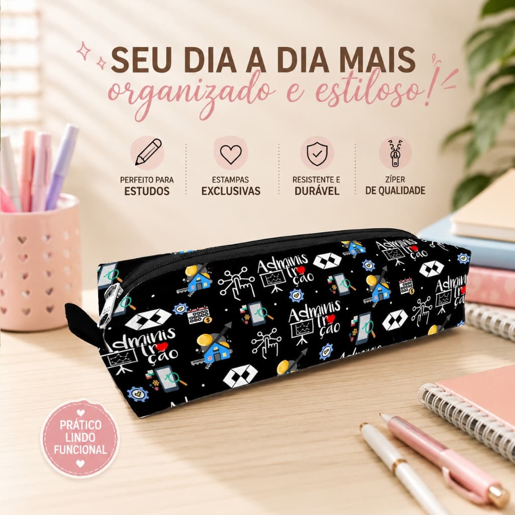 Estojo Escolar Personalizado Administração Estojo para Canetas Lapis Faculdade Estojo Universitário Presente