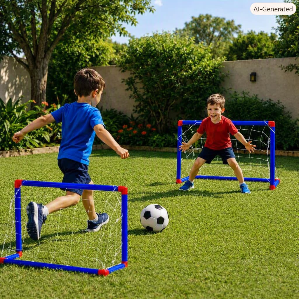 Kit Futebol Golzinho Mini Trave com Rede Bola e Bomba Incluso Brinquedo