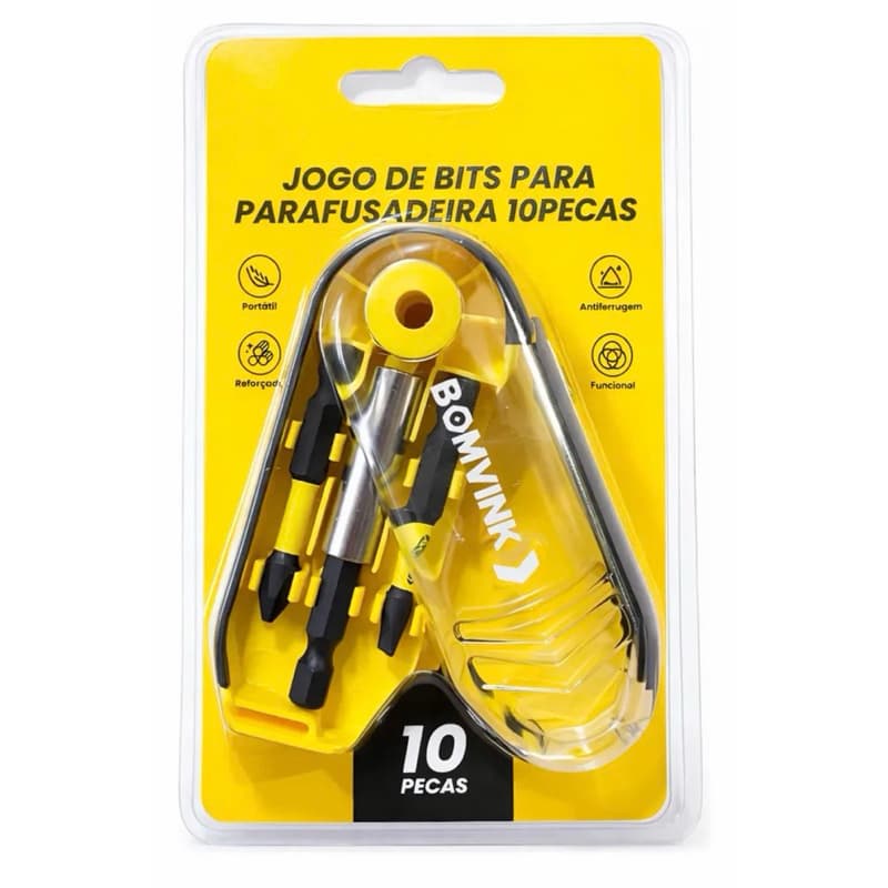 Kit Estojo Bits Magnetico Chave De Fenda Philips Torx Allen