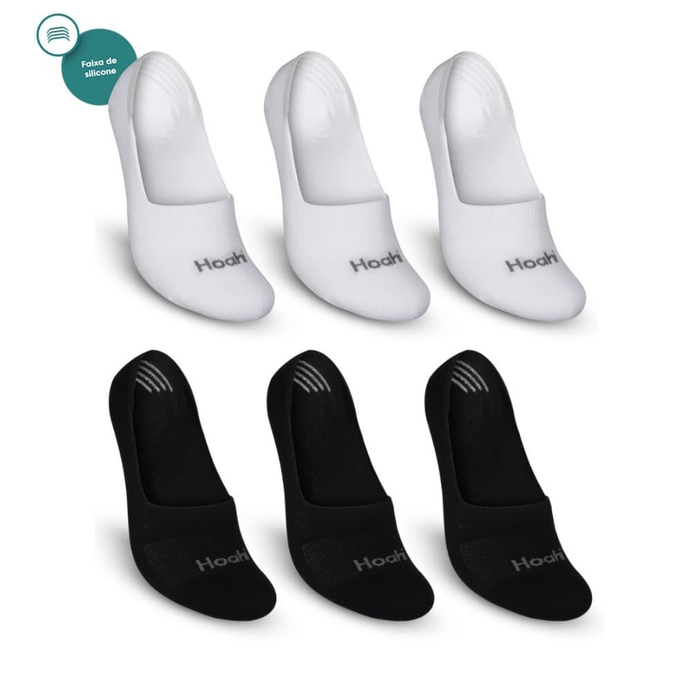 Kit 3 Pares Meias Sapatilha Invisível Feminina Hoahi