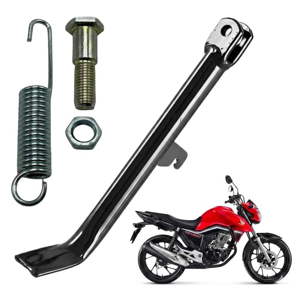 Kit Completo Cavalete Lateral Protork Titan Fan Start Cargo 150 160 com Mola e Parafuso