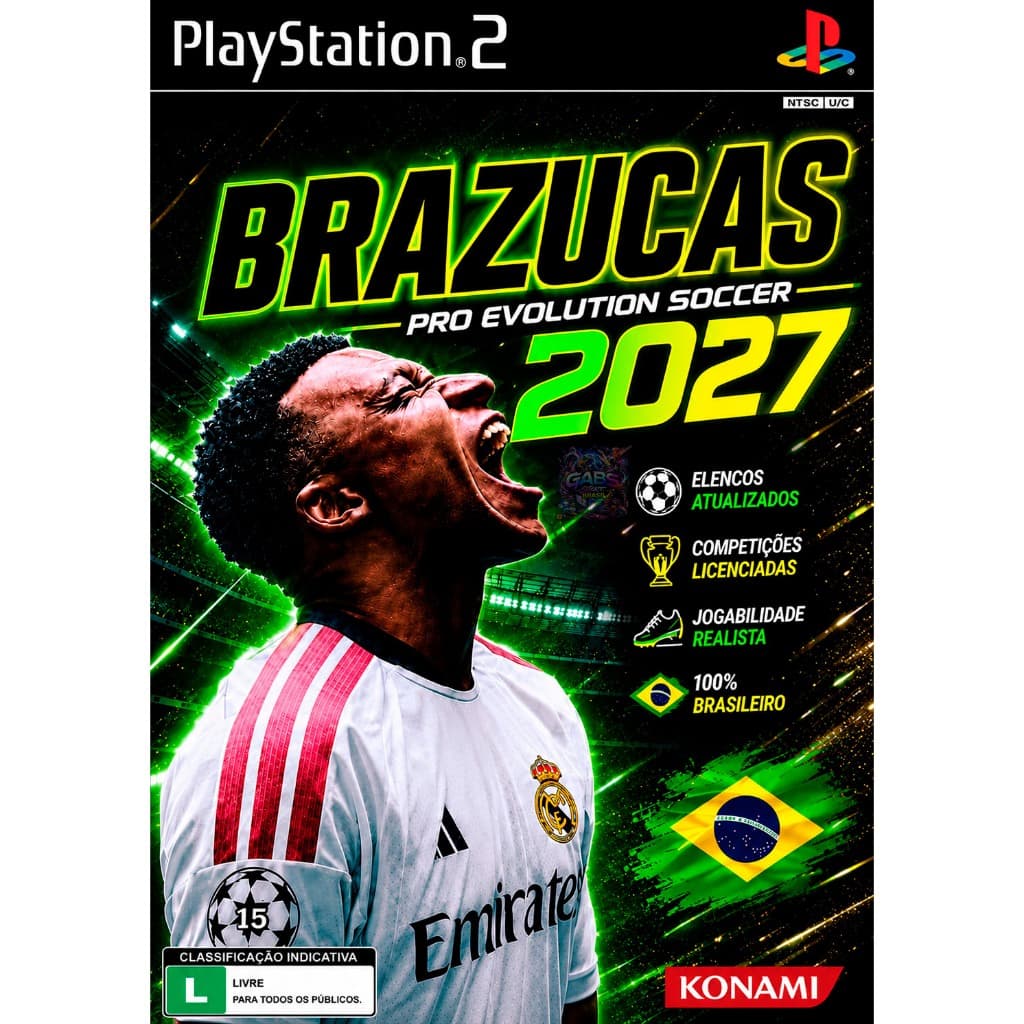 PES Brazucas 2027 Atualizado PS2 - Para PlayStation 2 Desbloqueado
