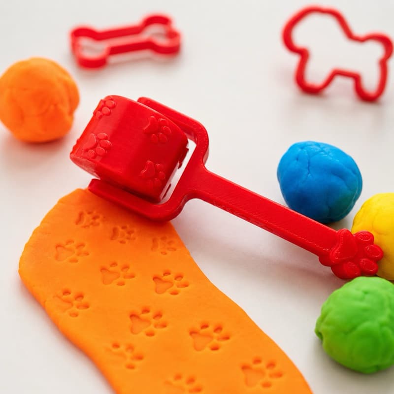 Rolinho para Massinha com Textura Patinhas de Cachorro | Carimbo para Massinha | Brinquedo Pedagógico