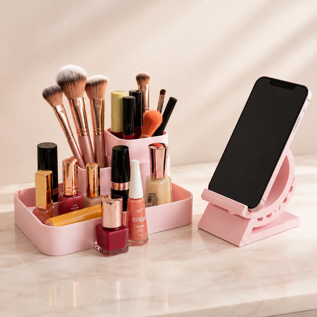 Organizador de Mesa Porta Celular, Porta Canetas e Porta Clips designer moderno  para seu escritório Multifuncional