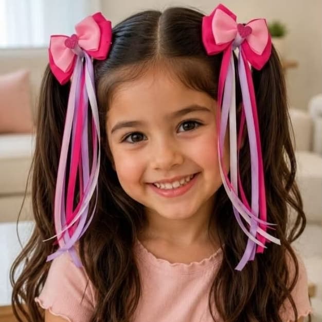 Laços de Cabelo Infantil 8cm | Laço Boutique com Presilha | Acessório para Meninas