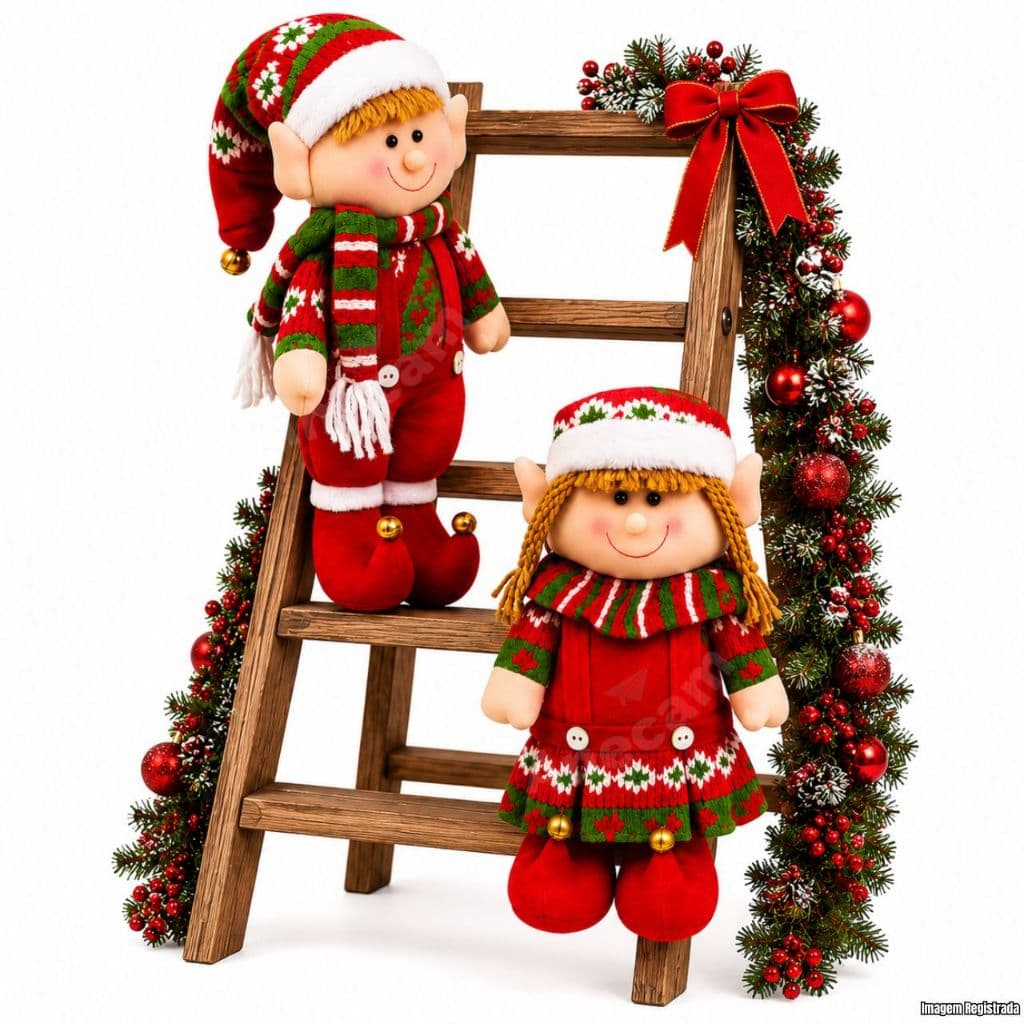 Boneco Grande de Natal Papai Noel Duende Bonecos Super Grande 45 cm Para decoração Enfeite Natalino 2026