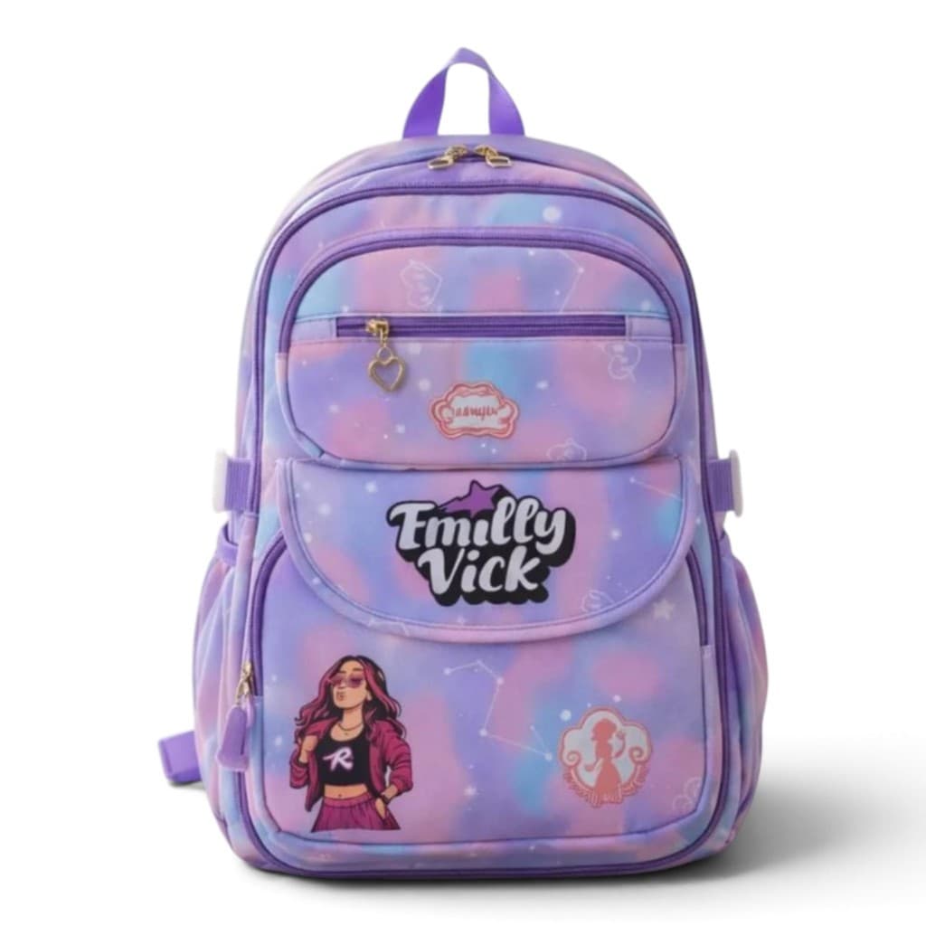 Mochila Escolar De Costa EMELY VICK Feminina - Espaçosa, Resistente e Confortável