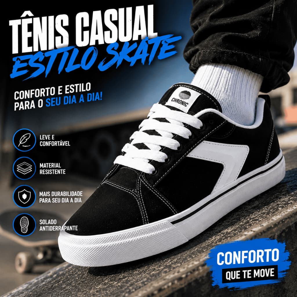 Tenis Feminino Academia Esportivo Masculino Tênis Sapatenis Skate Tradicional Sola Reta Retro Unissex Macio Classico