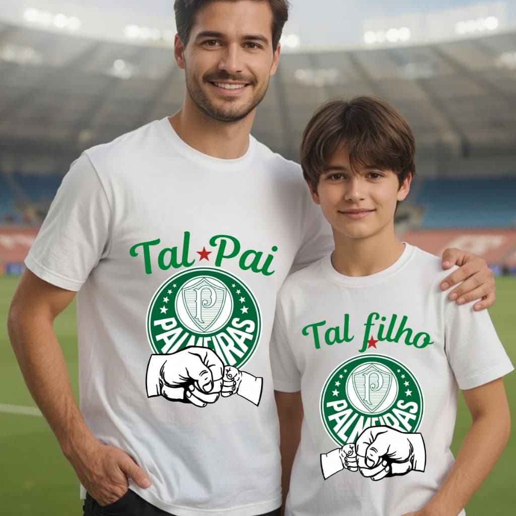 Camiseta T-shirt Tal Pai Tal Filho Palmeiras \ Camisa Dia Dos Pais Verdao