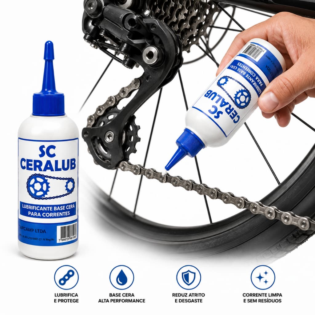 Óleo Cera Lubrificante para corrente de Bike Moto Sc Ceralub 100ml