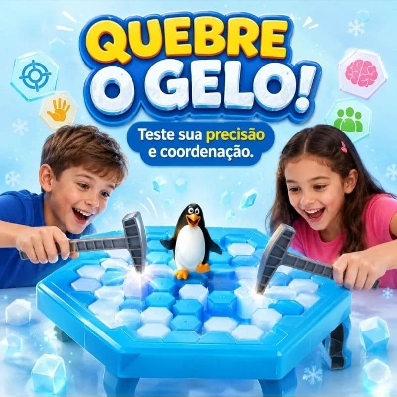 Jogo Pinguim Numa Fria Quebra Gelo Grande Art Brink Brinquedo Infantil Família
